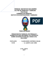 Universidad Mayor de San Andrés Facultad de Derecho Y Ciencias Políticas Carrera de Derecho