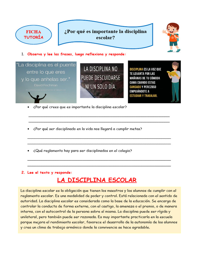 Importancia de la Disciplina Escolar | PDF | Disciplinas | Modificación ...