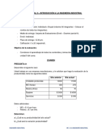 Examen Parcial - Unidad II - Int. A La Ingeniría Industrial
