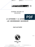 Cantini J.L. La autonomía y la autarquía de las universidades nacionales