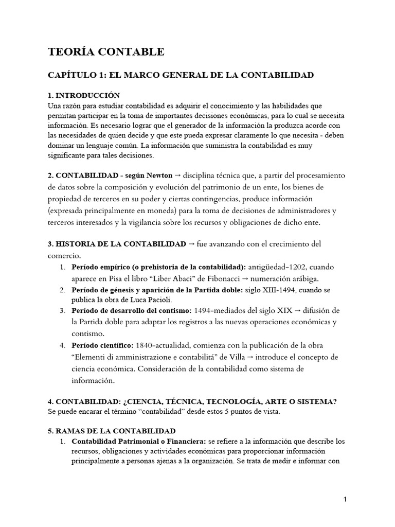 TEORÍA CONTABLE primer parcial | PDF | Contabilidad | Bancos