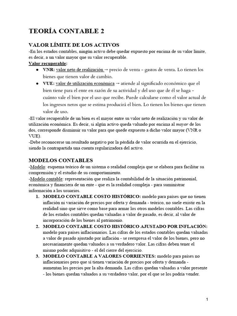 Teoría Contable Segundo Parcial Pdf Inflación Contabilidad