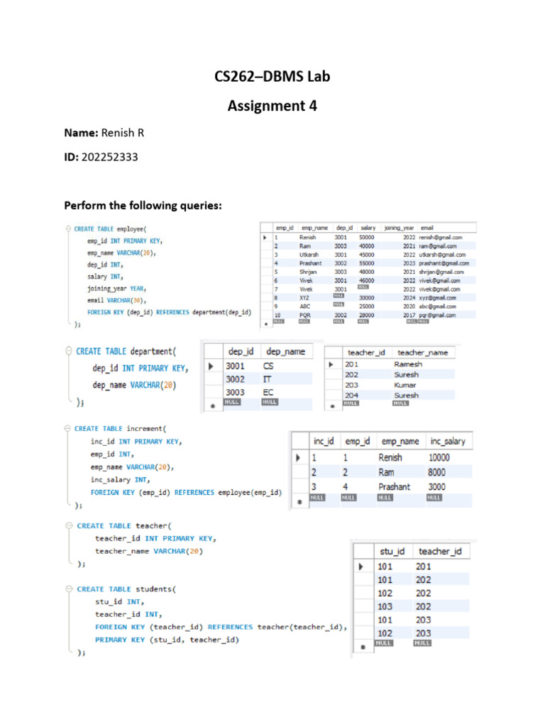 SQL Queries for Employee Management | PDF | Information Technology ...