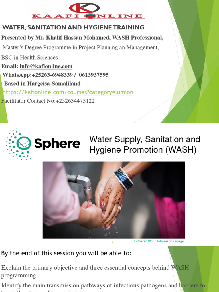 1.0 Introduction To WASH Sphere Standards PDF Wash Sanitation