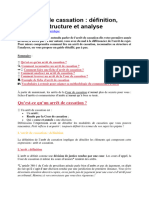 ArrÃ T de Cassation - DÃ©finition STructure Et Analyse