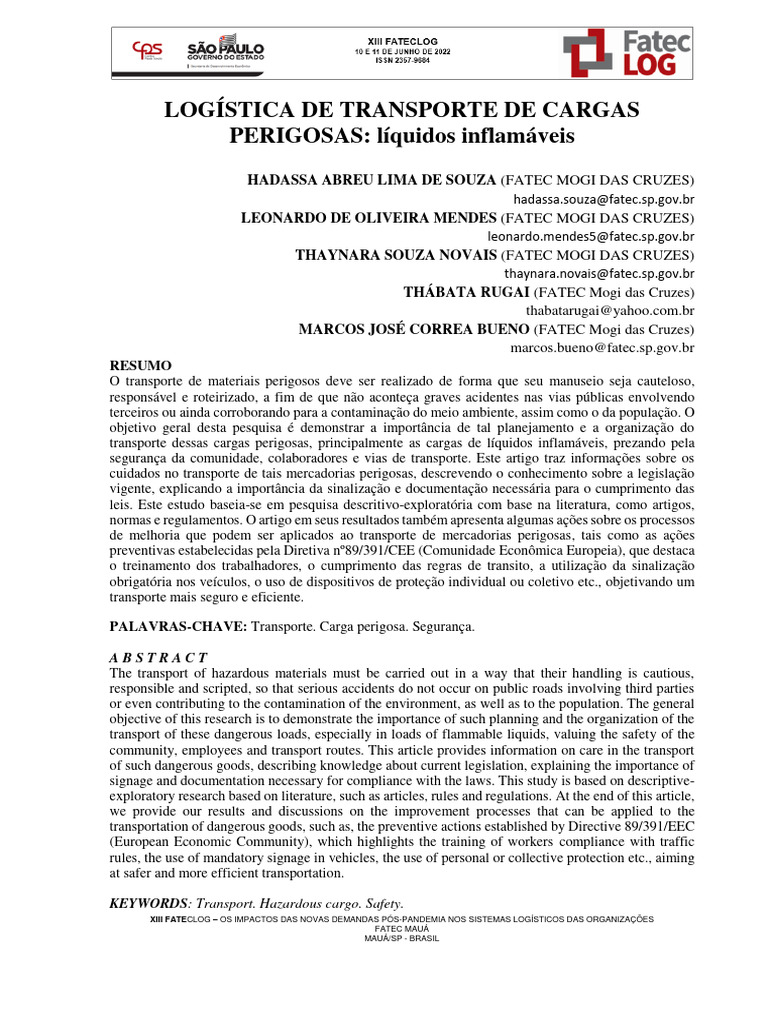 Cargas PERIGOSAS Líquidos Inflamáveis | PDF | Embalagem e rotulagem ...