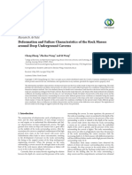 Research Article Deformation and Failure Characteristics of The Rock Masses Around Deep Underground Caverns