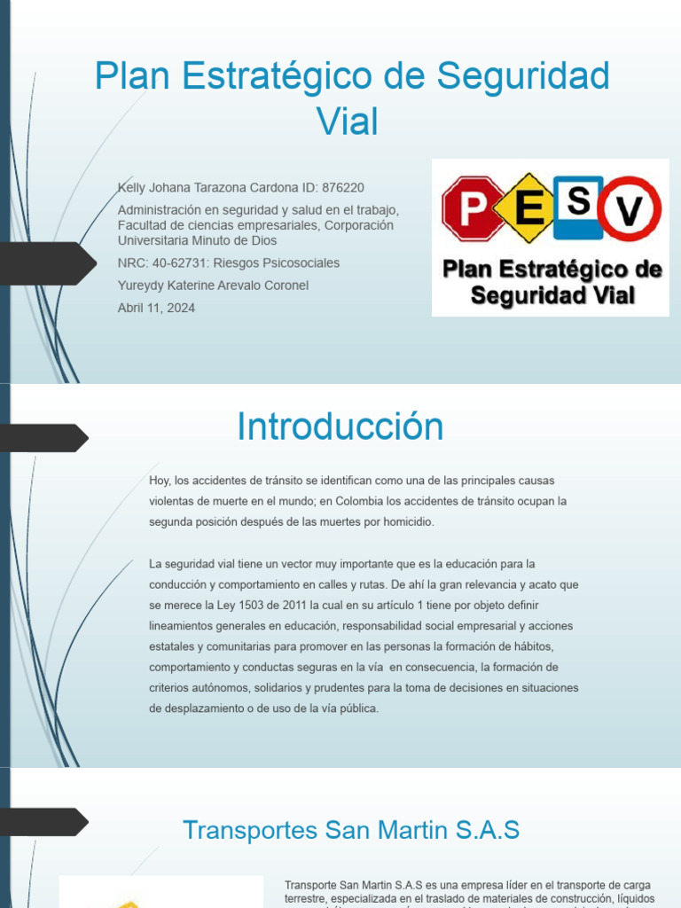 Plan Estratégico de Seguridad Vial 2024 | PDF | Seguridad vial | Business