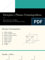 Direções e Planos Cristalográficos