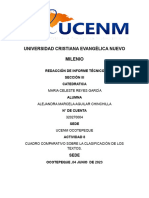 Universidad Cristiana Evangélica Nuevo Milenio: Redacción de Informe Técnico Sección Iii Catedratica