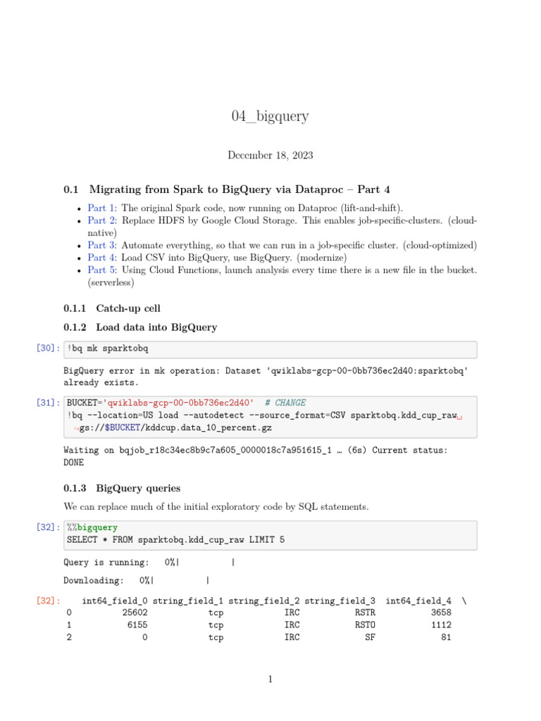 04 Bigquery | PDF | License | Apache Spark