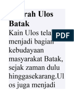 Sejarah Ulos Batak