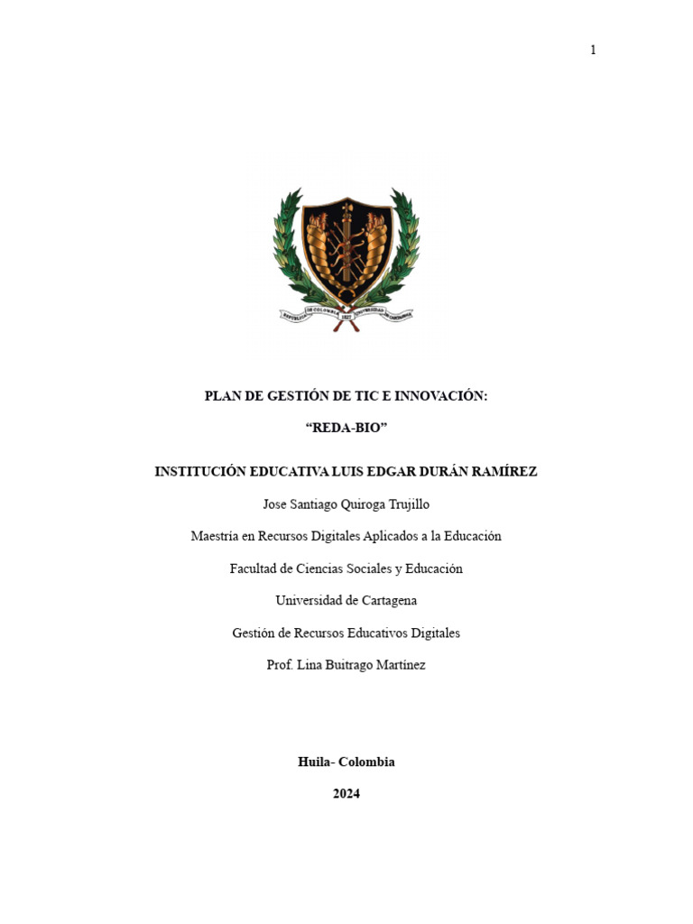 Plan de Gestión TIC en Educación | PDF | Tecnología de información y ...