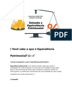 ? Você Sabe o Que É Equivalência Patrimonial