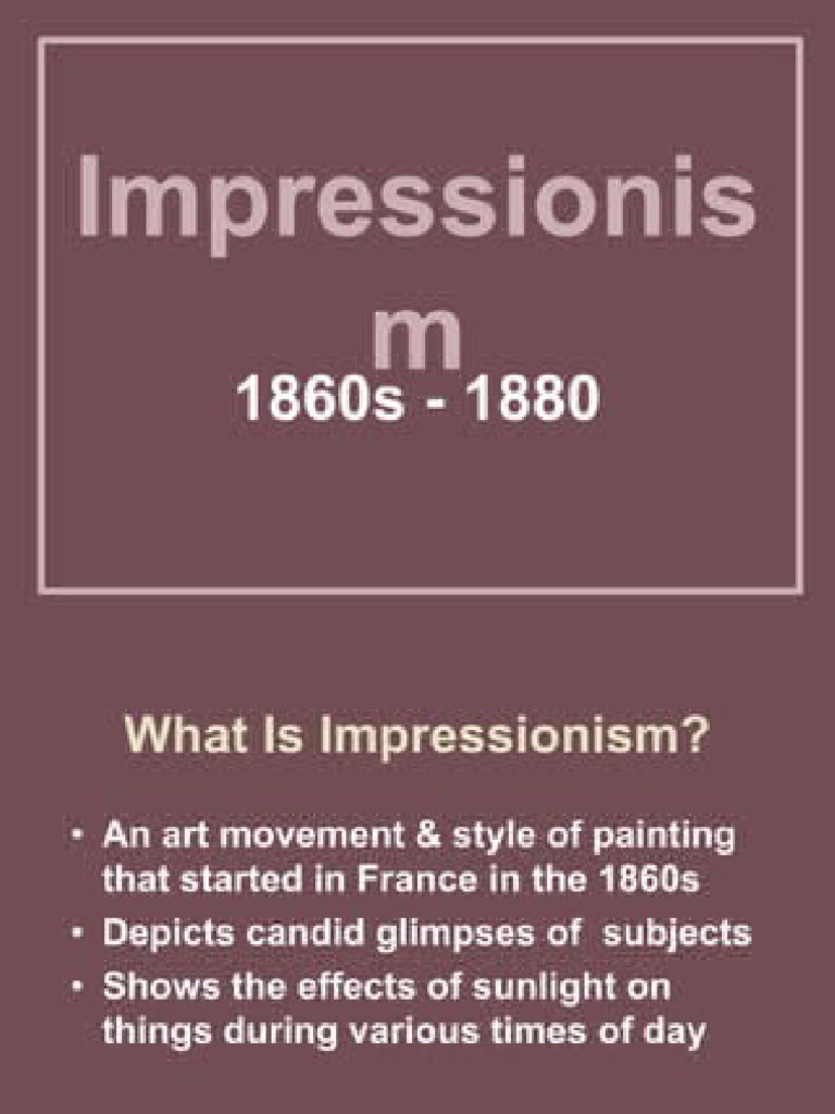 Impressionism Pdf