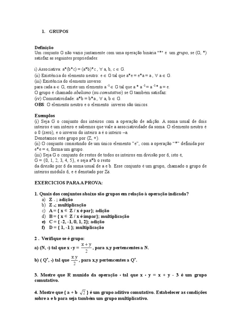 Algebraii Grupo Matematica Teoria Dos Aneis