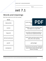 S8 Language Worksheets Unit 7