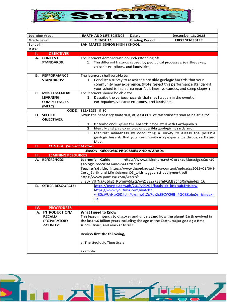 DLP - SHS | PDF | Volcano | Earthquakes