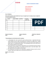 Assets Handover Form