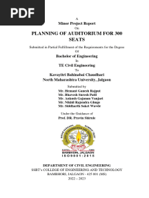 Planning of An Auditorium For 300 Seats