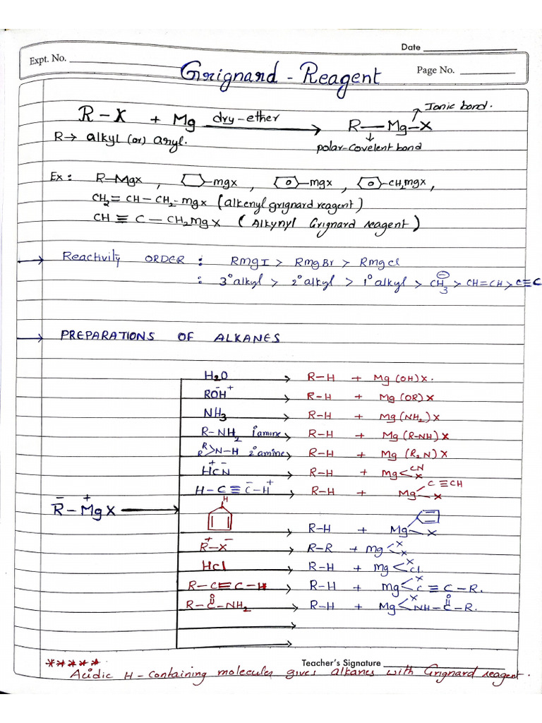 Grignard Reagent Sirs Notes | PDF