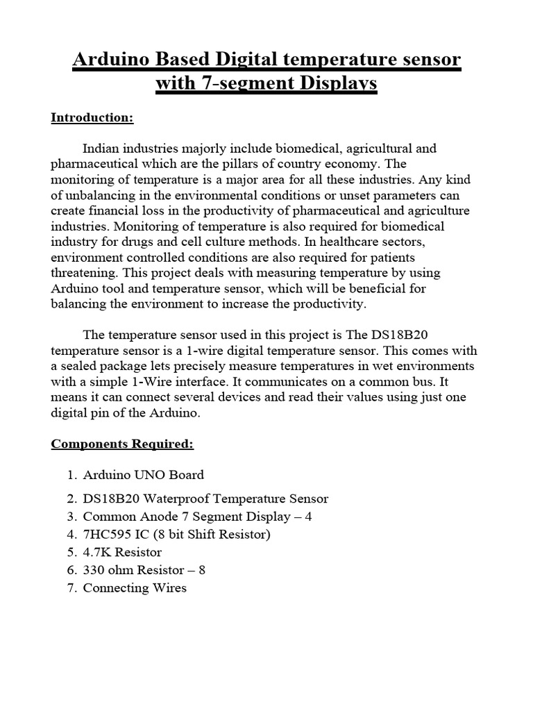 Arduino Temperature Monitoring System | PDF | Arduino | Manufactured Goods