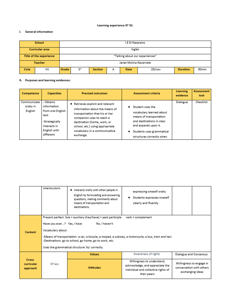 English Lesson: Talking About Transport | PDF | Cognitive Psychology ...