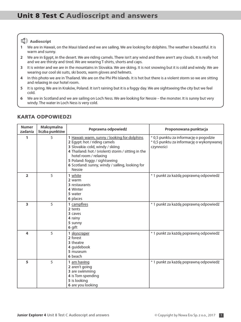Unit 8 Test C Audioscript | PDF | Earth Sciences | Physical Geography