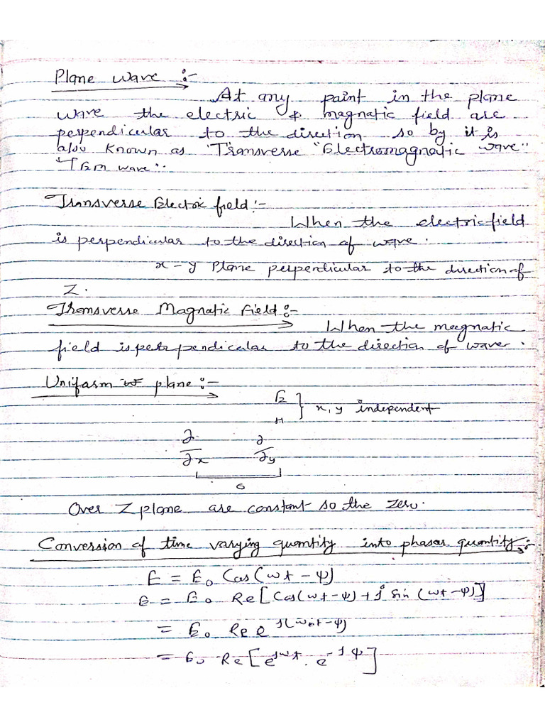 Notes Plane Wave | PDF