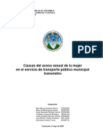 Causas Del Acoso Sexual de La Mujer en El Servicio Municipal Transmetro