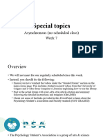 No Class - Special Topics 2