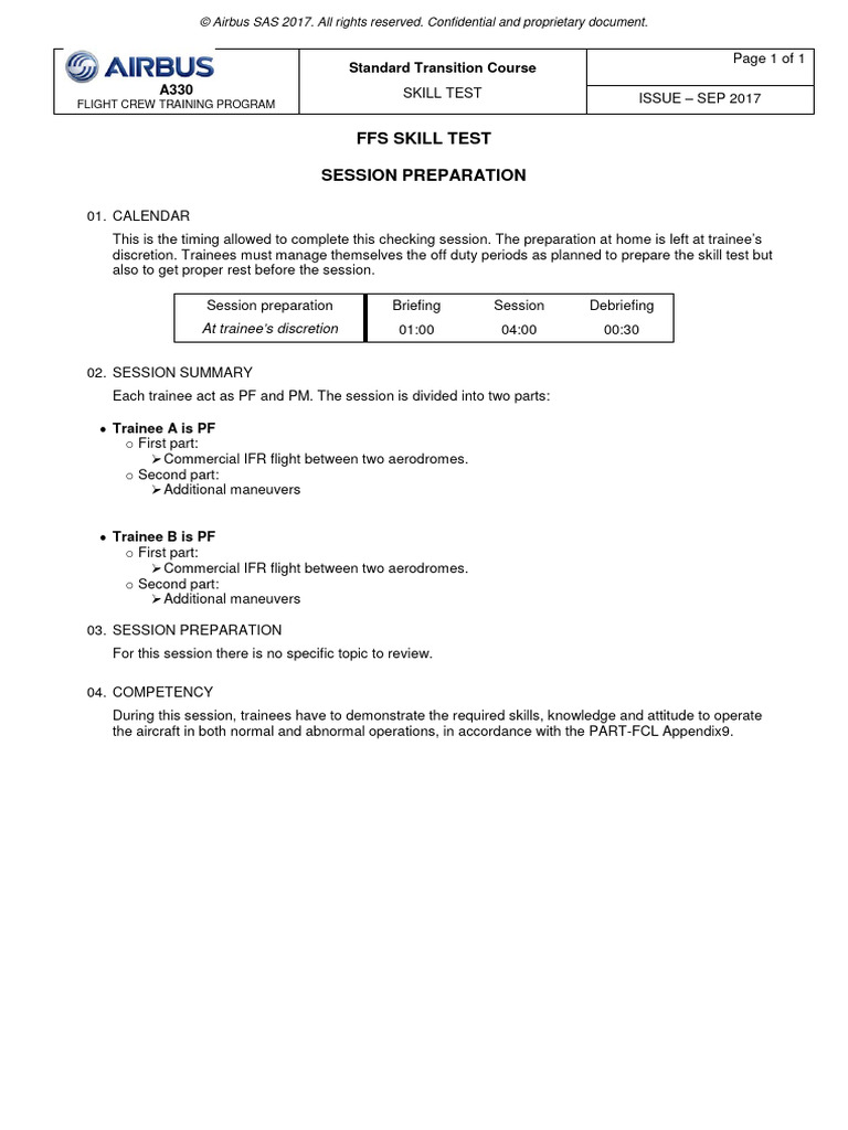 A330 Flight Crew Skill Test Overview | PDF
