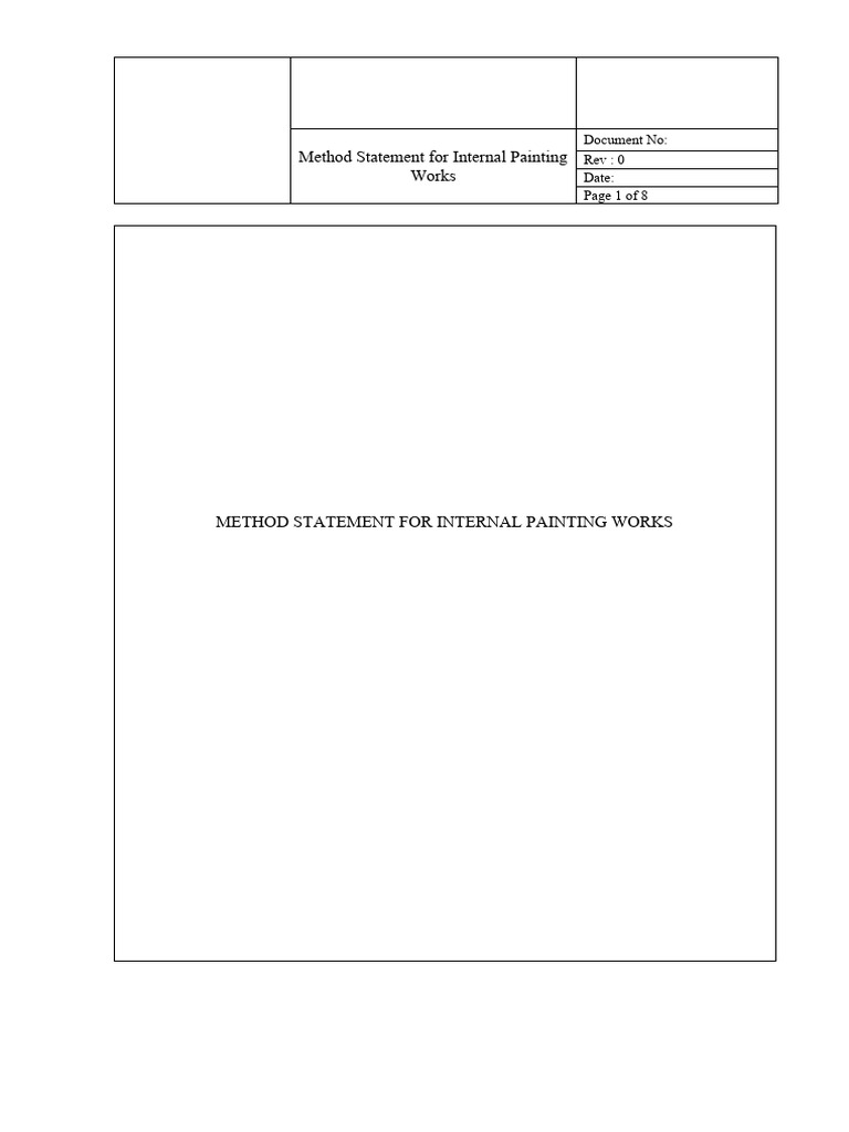 Method Statement for Internal Painting Works PDF Paint