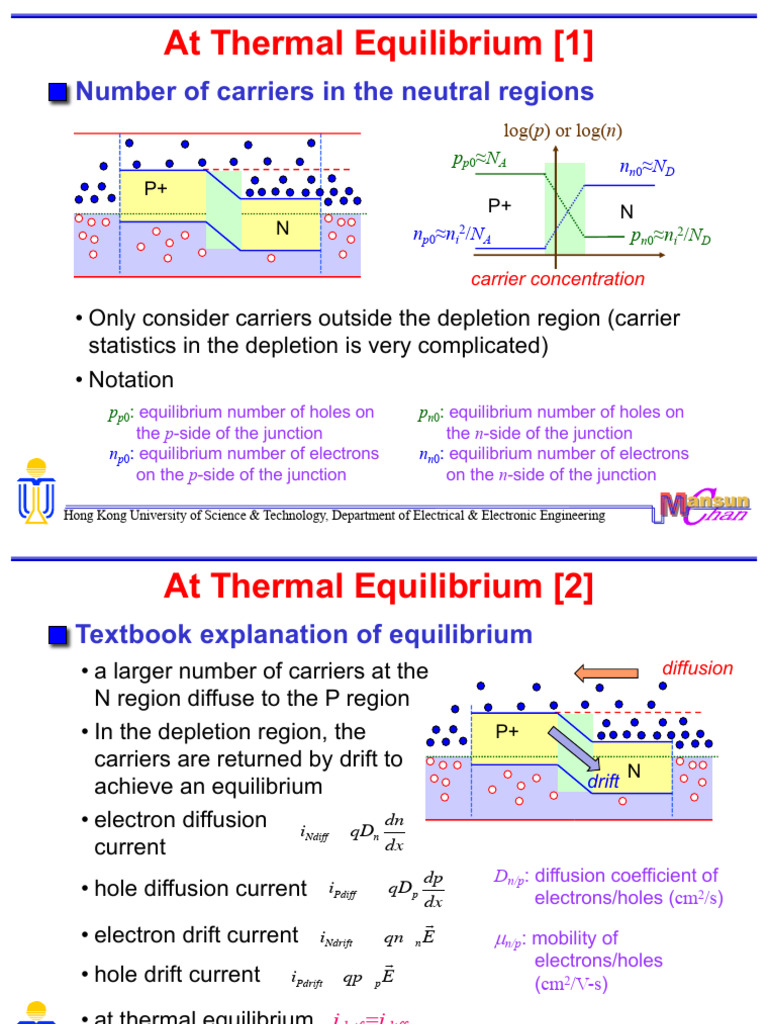 05 Derivation of The Ideal PN Junction Diode Equation PDF PN