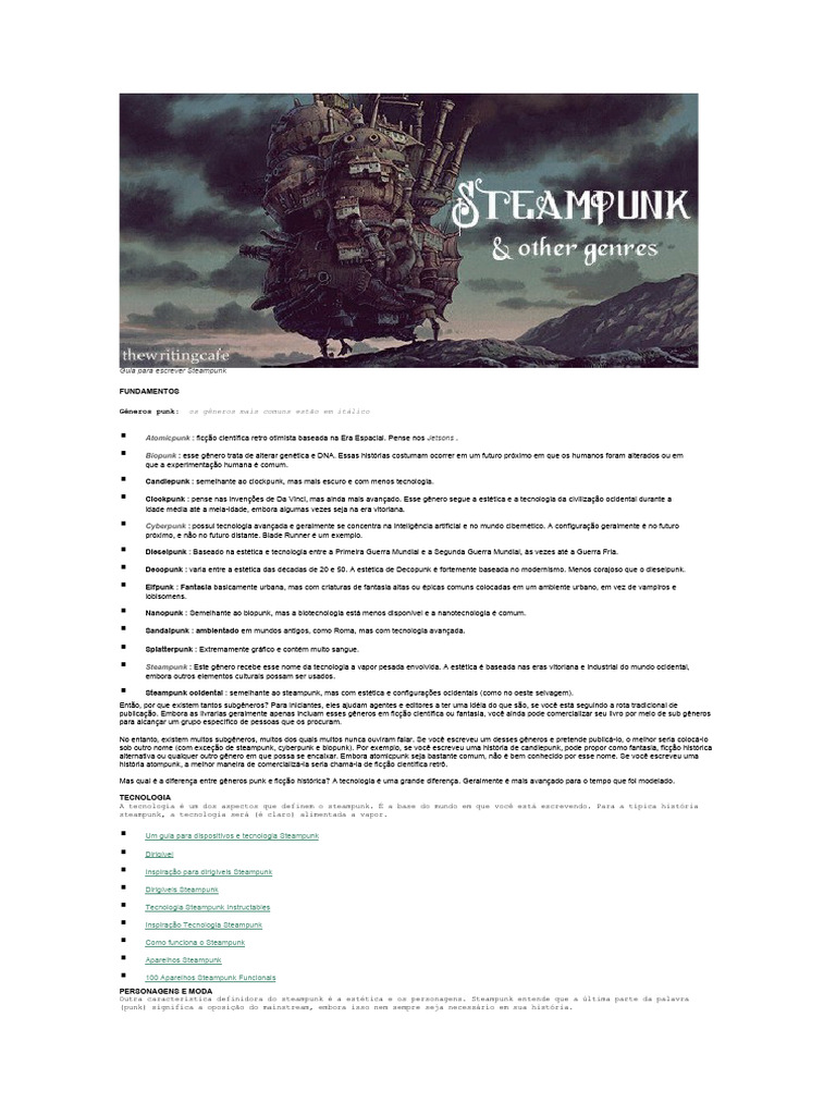 Guia Prático de Steampunk | PDF | Steampunk | Fantasia