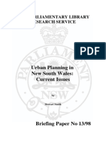 Urban Planning in New South Wales: Current Issues: NSW Parliamentary Library Research Service
