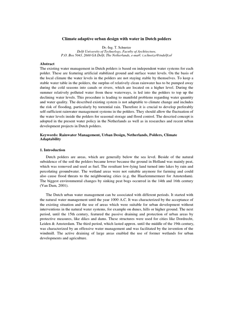 Image showcasing Climate Adaptive Water Management in Polders | PDF | Flood | Water