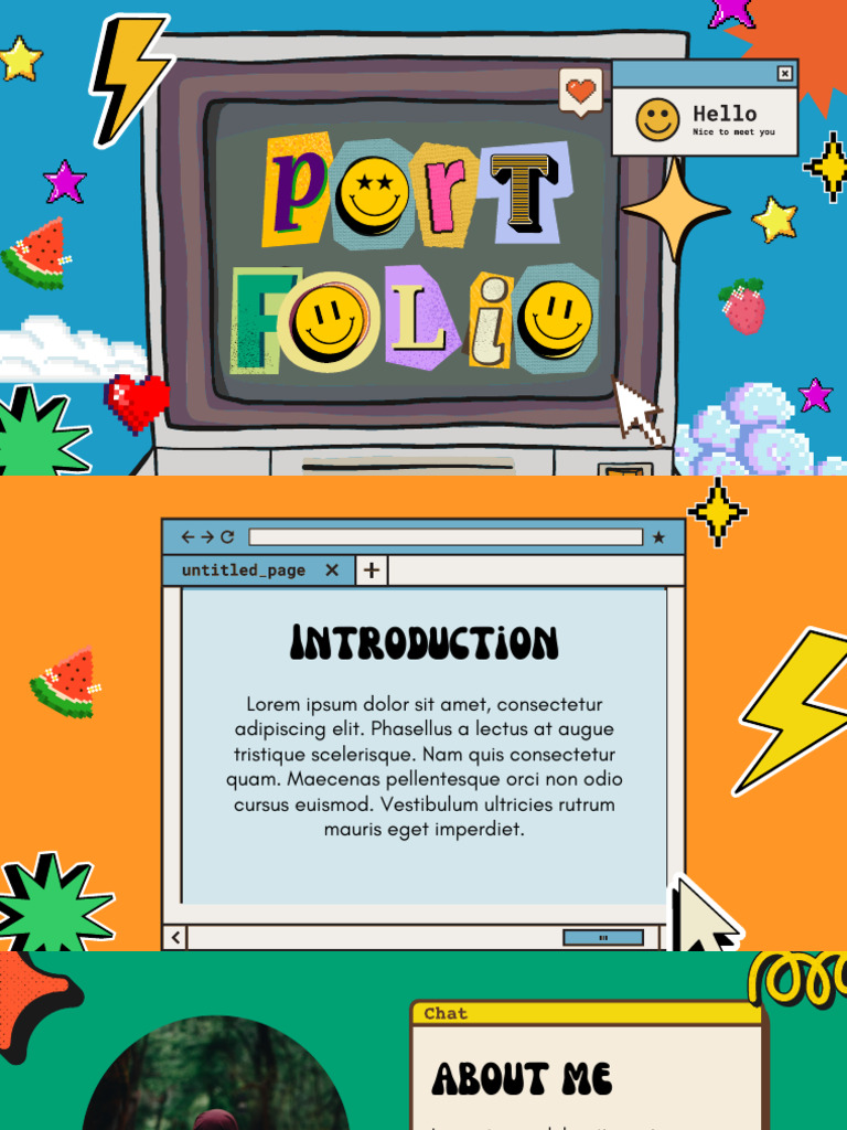 Blue Colorful Retro Portfolio Presentation | PDF
