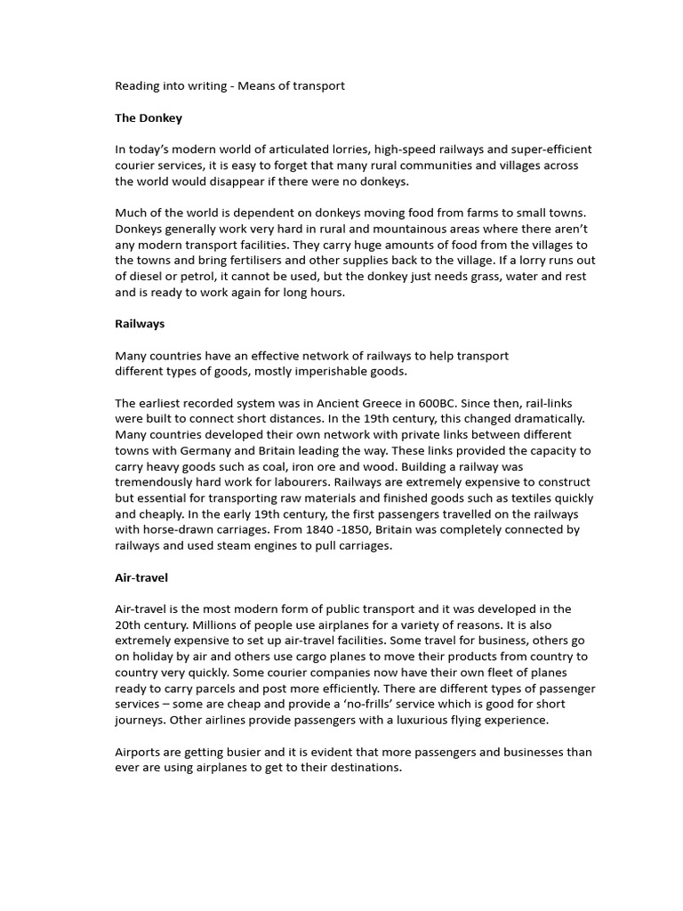 Transport reading into writing pdf rail transport transport