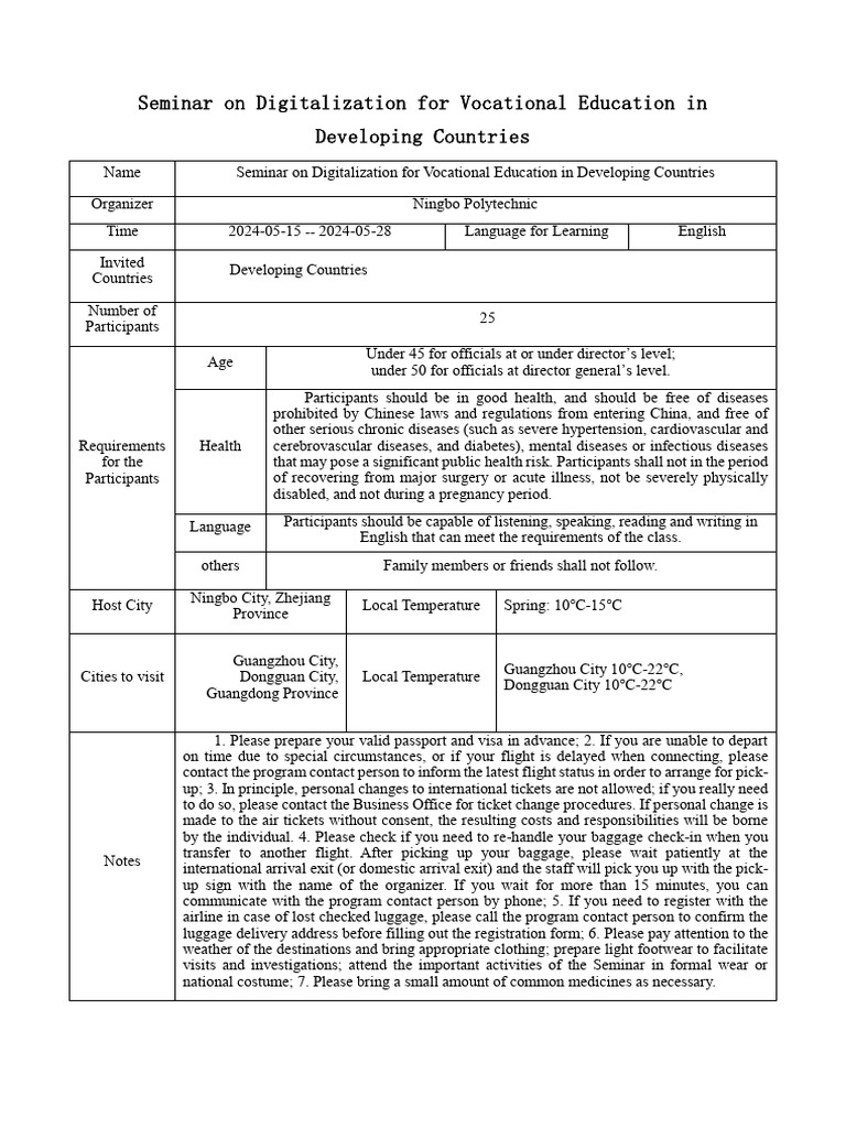 Seminar On Digitalization For Vocational Education in Developing ...