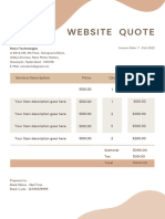 Creamy Minimalist Invoice Template