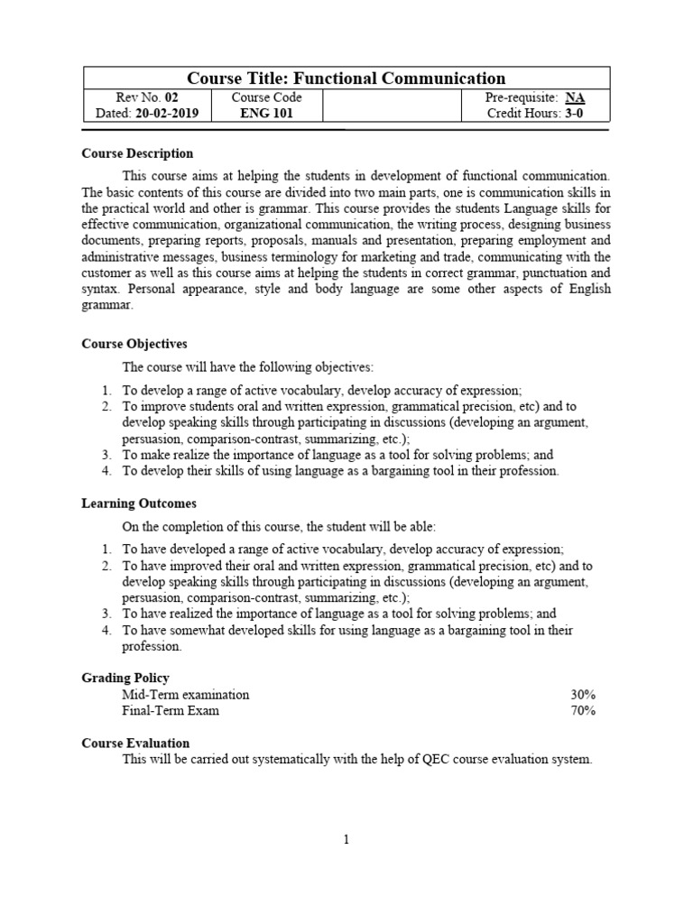 Functional communication eng 101 pdf communication grammar