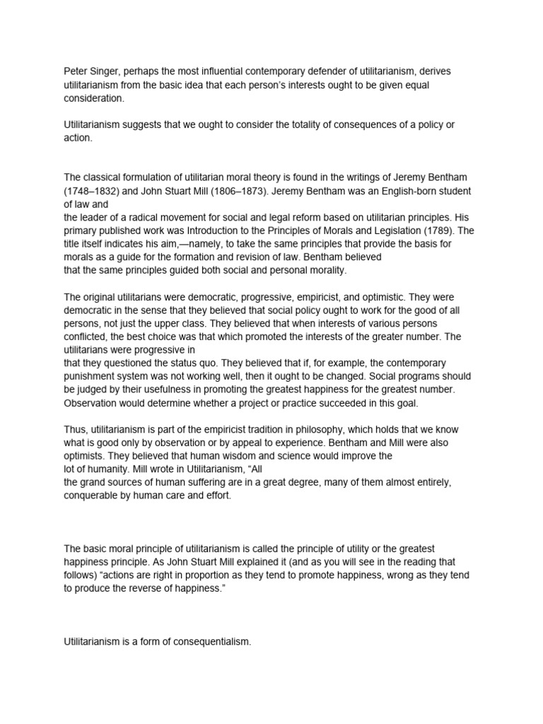 Utilitarianism pdf utilitarianism happiness