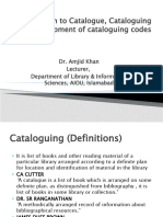1-Introduction To Cataloguing by Amjid