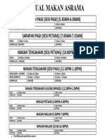 Jadual Makan Asrama 2024