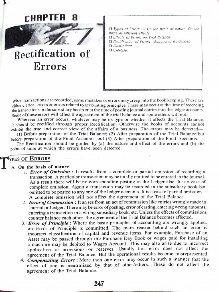 Rectification of Errors | Download Free PDF | Debits And Credits ...