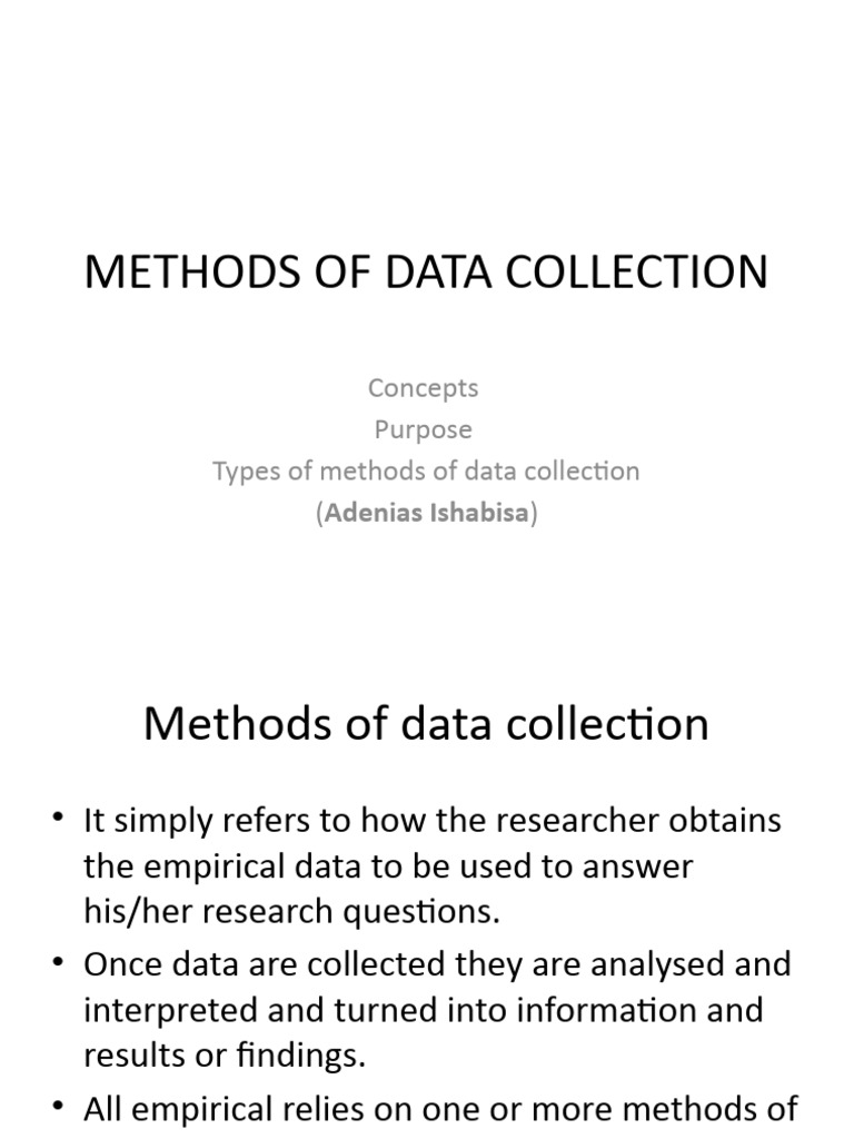 Methods of Data Collection | PDF | Survey Methodology | Focus Group