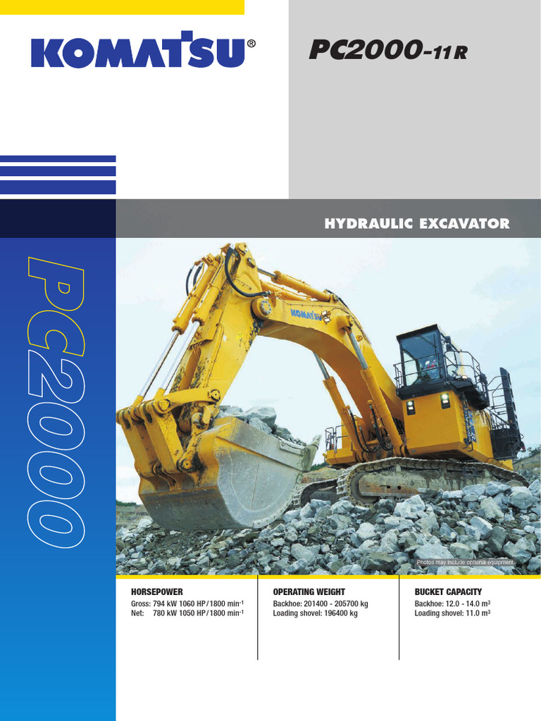 Komatsu PC2000-11R Excavator Overview | PDF | Bearing (Mechanical ...