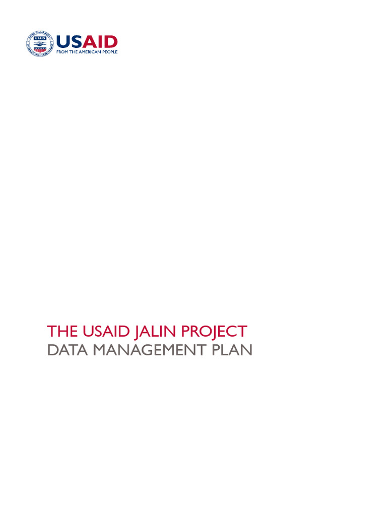 DATA MANAGEMENT PLAN - Usaid | PDF | Data | Backup