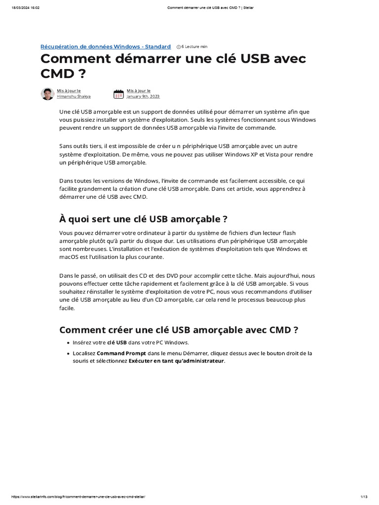 Démarrer une clé USB avec CMD | PDF | Clé USB | Interface en ligne de ...